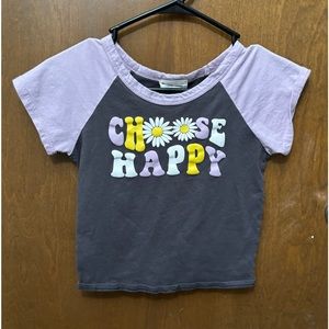 💙4/$16 CHOOSE HAPPY CROP TOP